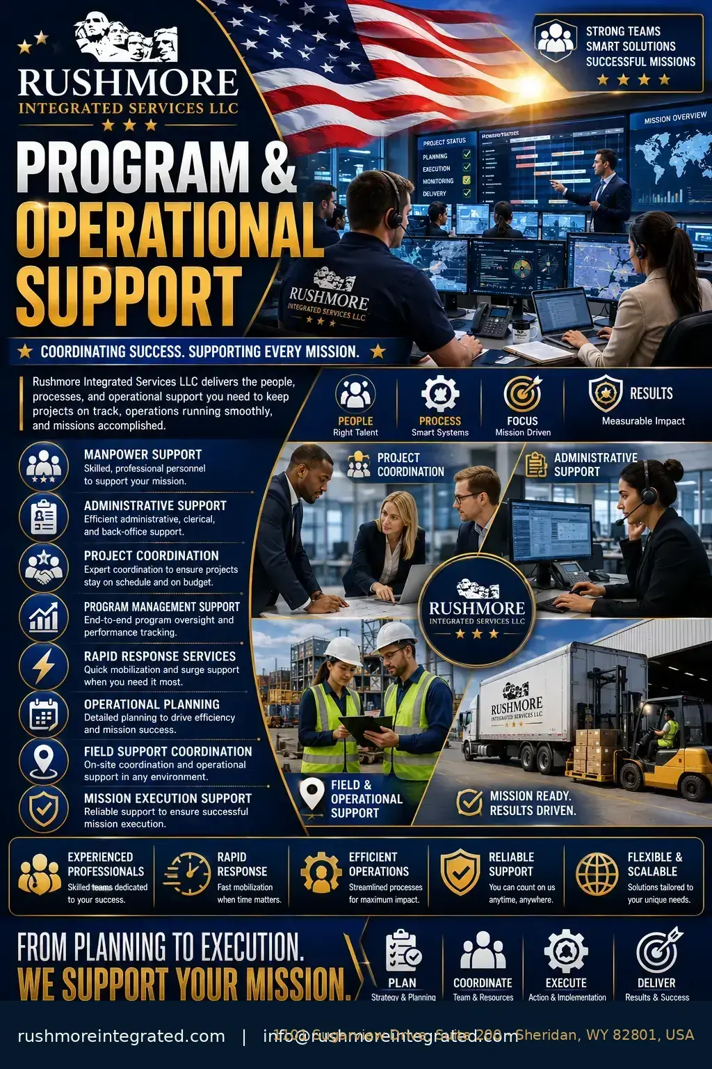 Program & Operational Support services and operational capabilities across the United States and Middle East
